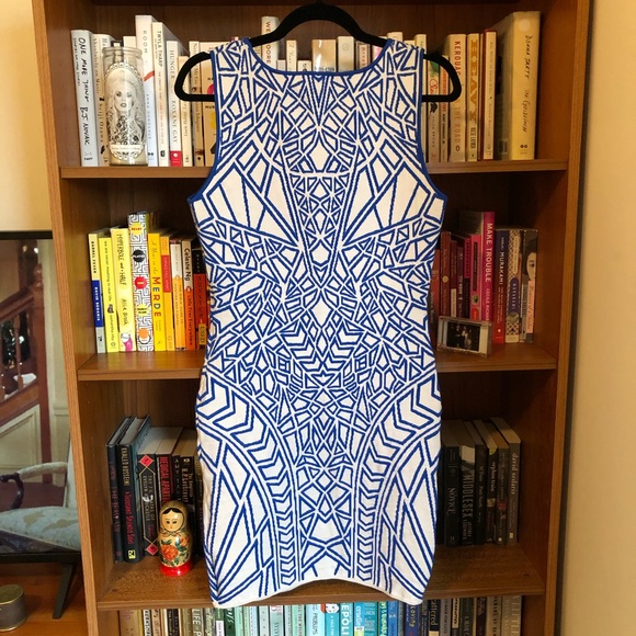 ❤️ NWT RVN Geometric “Puzzle Solving” Bodycon Dress - Picture 6 of 7